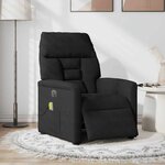 vidaXL Fauteuil inclinable de massage électrique noir tissu microfibre