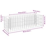 vidaXL Lit surélevé à gabion Acier galvanisé 90x30x30 cm