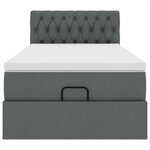vidaXL Cadre de lit ottoman avec matelas gris foncé 90x190 cm tissu