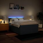 vidaXL Sommier à lattes de lit avec matelas Bleu 140x200 cm Tissu