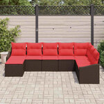 vidaXL Ensemble de Canapés avec coussin 8 Pièces Marron polyrotin