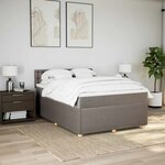 vidaXL Sommier à lattes de lit avec matelas Taupe 140x190 cm Tissu