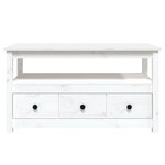 vidaXL Table basse Blanc 102x49x55 cm Bois massif de pin