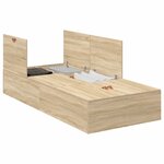 vidaXL Cadre de lit avec rangement Chêne Sonoma 90 x 190 cm