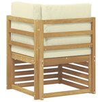 vidaXL Canapé d'angle extérieur Bois d'Acacia Massif Blanc