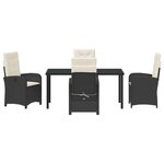 vidaXL Ensemble de salle à manger pour jardin 5 Pièces Noir polyrotin