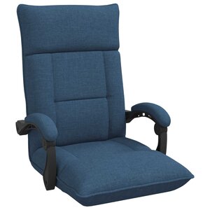 vidaXL Fauteuil de sol ajustable Bleu Tissu