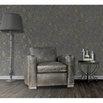 DUTCH WALLCOVERINGS Papier peint Motif de marbre Noir et doré