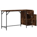 Bureau table poste de travail meuble d'ordinateur informatique étude d'ordinateur chêne fumé 131 x 48 x 75 cm bois d’ingénierie brun 02_0023726