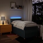 vidaXL Sommier à lattes de lit avec matelas Bleu 90x200 cm Tissu