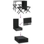 vidaXL Ensemble à manger de jardin 5 Pièces pliable noir résine tressée