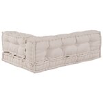 vidaXL Coussin de Canapé Pallet 3 Pièces Crème Polyester