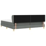 Lit Box Spring vidaXL avec matelas gris foncé 200x200 cm en tissu