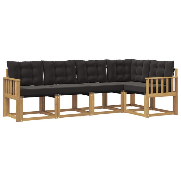 vidaXL Ensemble de canapés d'extérieur 5 pc Blanc et noir