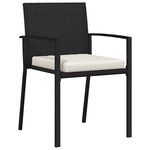 vidaXL Ensemble de jardin 5 pièces Noir Poly Rotin