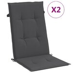 vidaXL Coussins de chaise à dossier haut lot de 2 anthracite mélangé