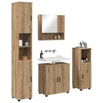 vidaXL Ensemble de mobilier de salle de bain 4 Pièces Chêne artisanal