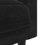 vidaXL Fauteuil avec coussin noir velours