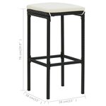vidaXL Tabourets de bar avec coussins lot de 6 noir résine tressée