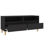 vidaXL Meuble TV noir 100x34 5x44 5 cm bois d'ingénierie