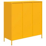 vidaXL Buffet haut jaune moutarde 101 5x39x103 5 cm acier