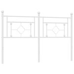 vidaXL Tête de lit métal blanc 150 cm