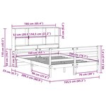 vidaXL Lit bibliothèque sans matelas 160x200 cm bois massif de pin