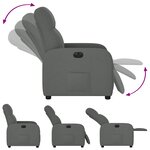 vidaXL Fauteuil inclinable électrique Gris foncé Tissu