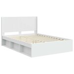 vidaXL Cadre de lit avec rangement et tête de lit Blanc 120 x 200 cm
