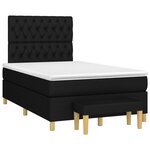 vidaXL Sommier à lattes de lit avec matelas Noir 120x200 cm Tissu
