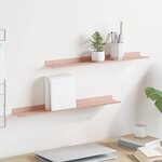 vidaXL Étagère flottante 2 Pièces Rose 60 x 8 5 x 2 5 cm Acier