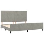 vidaXL Cadre de lit avec tête de lit Gris clair 200x200 cm Velours