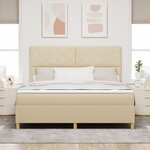 vidaXL Lit à ressorts avec matelas crème super king en tissu