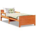 vidaXL Lit extensible pour enfants Marron cire 80 x 130 / 165 / 200 cm