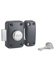 THIRARD - Verrou à bouton Apache pour porte d'entrée cylindre 45mm acier 3 clés anthracite - THIRARD