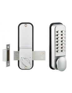 THIRARD - Verrou à combinaison mécanique en applique pour porte intérieure 8 chiffres ou lettres chromé mat - THIRARD