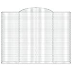 vidaXL Paniers à gabions arqués 5 Pièces 300x30x220/240 cm fer galvanisé