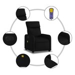 vidaXL Fauteuil de massage inclinable Noir Tissu