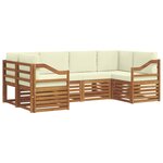 vidaXL Ensemble de canapé d'angle avec coussin 6 Pièces Naturel et Crème