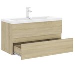 vidaXL Armoire d'évier lavabo intégré chêne sonoma bois d'ingénierie