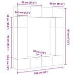 vidaXL Meuble TV 8 Pièces Noir 80 x 30 x 30 cm Bois d'ingénierie