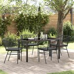 vidaXL Ensemble de salle à manger pour jardin 5 Pièces Noir polyrotin