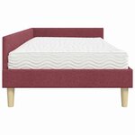vidaXL Cadre de lit d'angle avec matelas avec matelas 2 Pièces Gris tissu