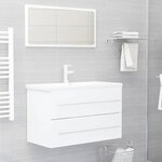 vidaXL Ensemble de meubles de salle de bain 2 Pièces Blanc Aggloméré