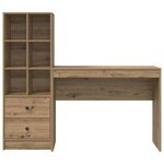 vidaXL Bureau avec rangement 2 Pièces chêne artisanal 100 x 40 x 76 cm