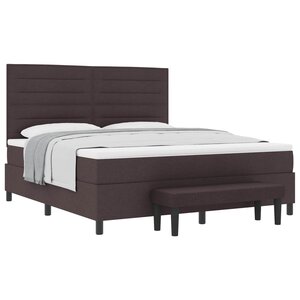 vidaXL Lit à ressorts avec matelas Marron foncé 180 x 200 cm tissu