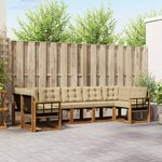 vidaXL Ensemble de canapés d'extérieur 7 Pièces Naturel et Beige