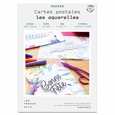 FRENCH KITS-French'Kits - Cartes Postales - Les aquarelles-Kit créatif fabriqué avec amour en France