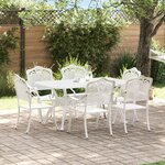vidaXL Ensemble de salle à manger de jardin 7 pièces en aluminium blanc