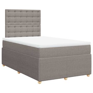 vidaXL Sommier à lattes de lit avec matelas Taupe 120x200 cm Tissu